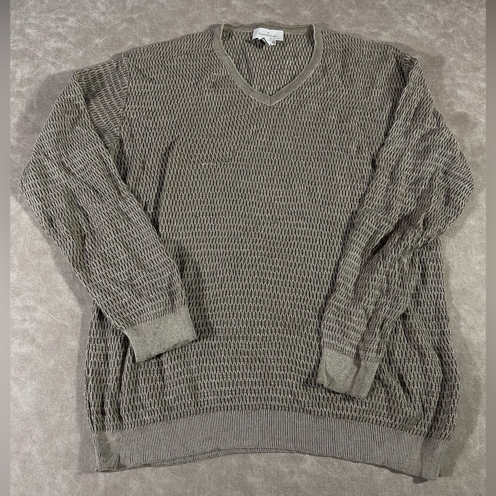 Ermenegildo Zegna Men’s V neck Pullover Sweater Size 54 XL